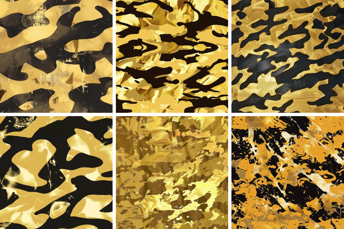Gold Camouflage Seamless Patterns, a Pattern Graphic by PrintablesByFranklyn (Photo 3 of 4)