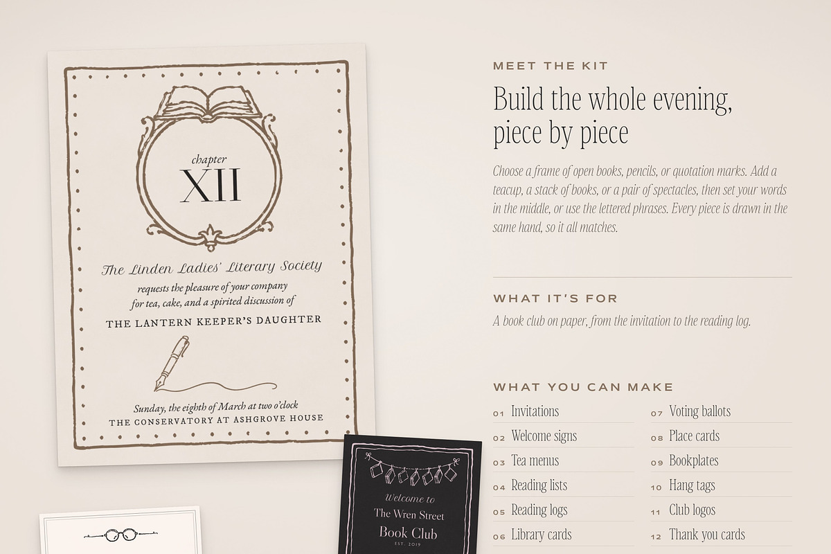 Book Club Stationery Creator Bundle, an Object Graphic by The October Creative (Photo 2 of 18)