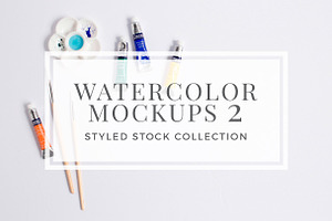 Watercolor Artist Mockup Bundle II