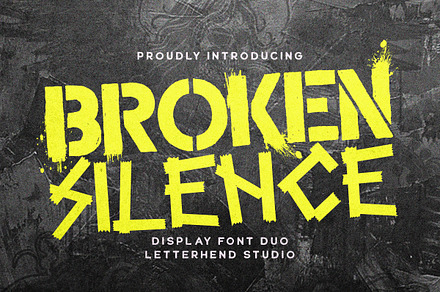Broken Silence Display Font Duo, a Handwritten Font by Letterhend Studio