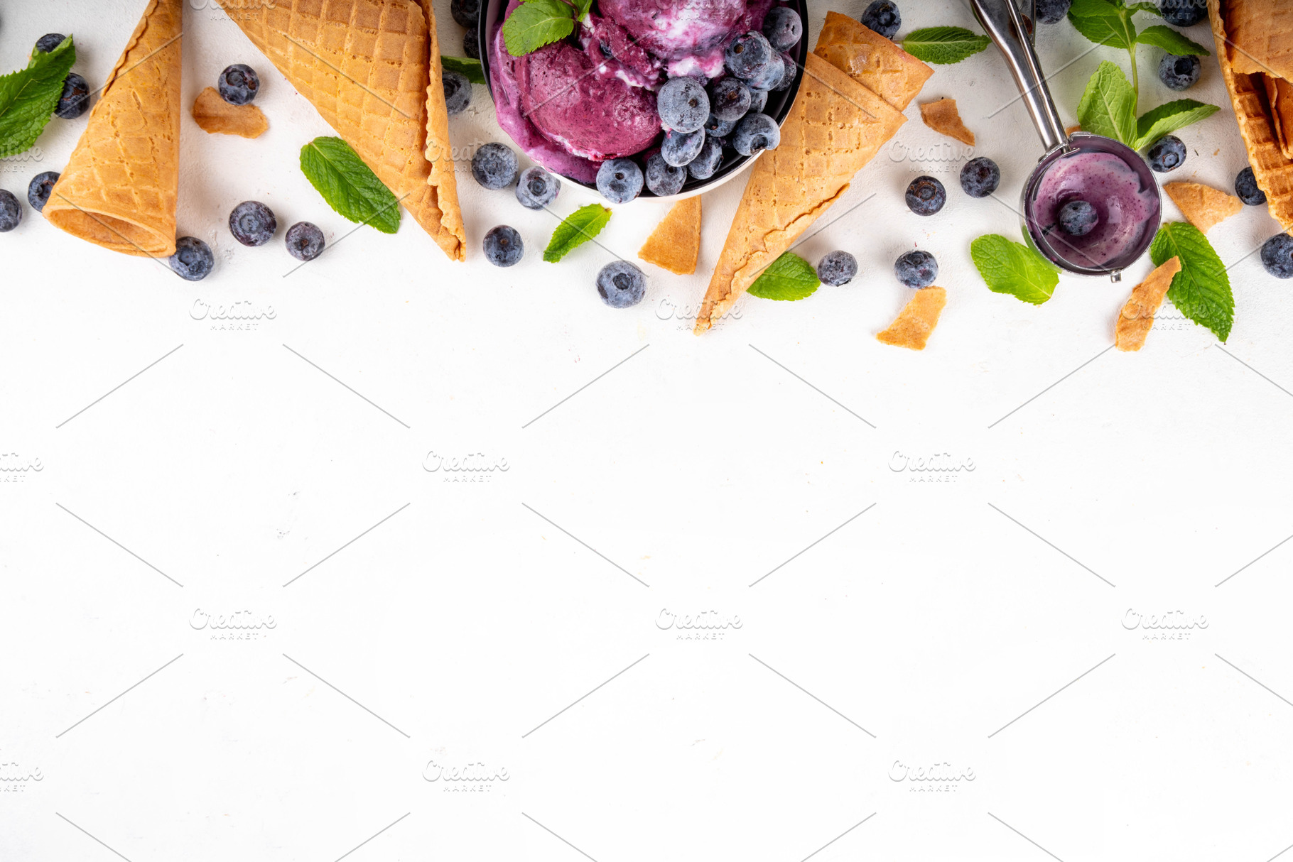 Blueberry rich creamy sorbet ice cream, a Food & Drink Photo by Rimma