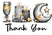 Whimsical Silver New Year Clipart, an Illustration by CraftArtStudio (Thumbnail 6 of 6)