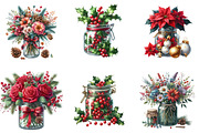Christmas Flowers in Jar Clipart, an Illustration by DreamArtGraphic (Thumbnail 5 of 5)