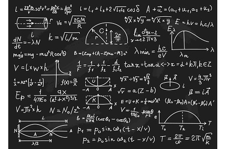 Physics formulas. Mathematical, an Education Illustration by Frogella