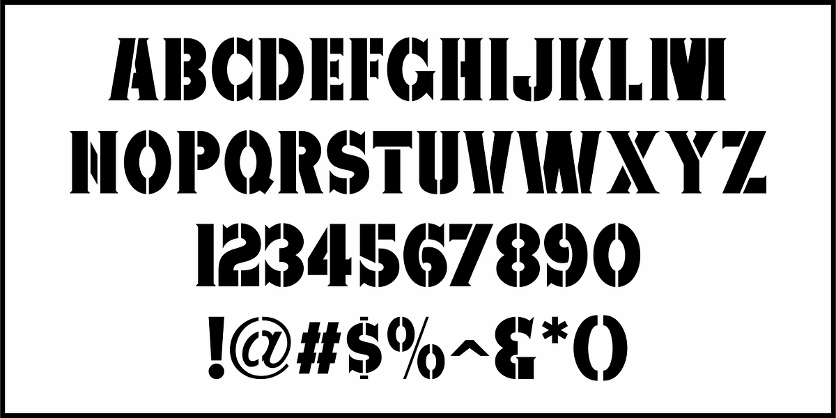 Matinee Stencil JNL, a Font by Jeff Levine Fonts (Photo 3 of 5)