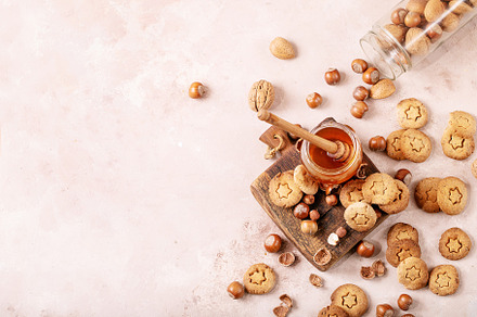 Homemade cookies with hazelnuts