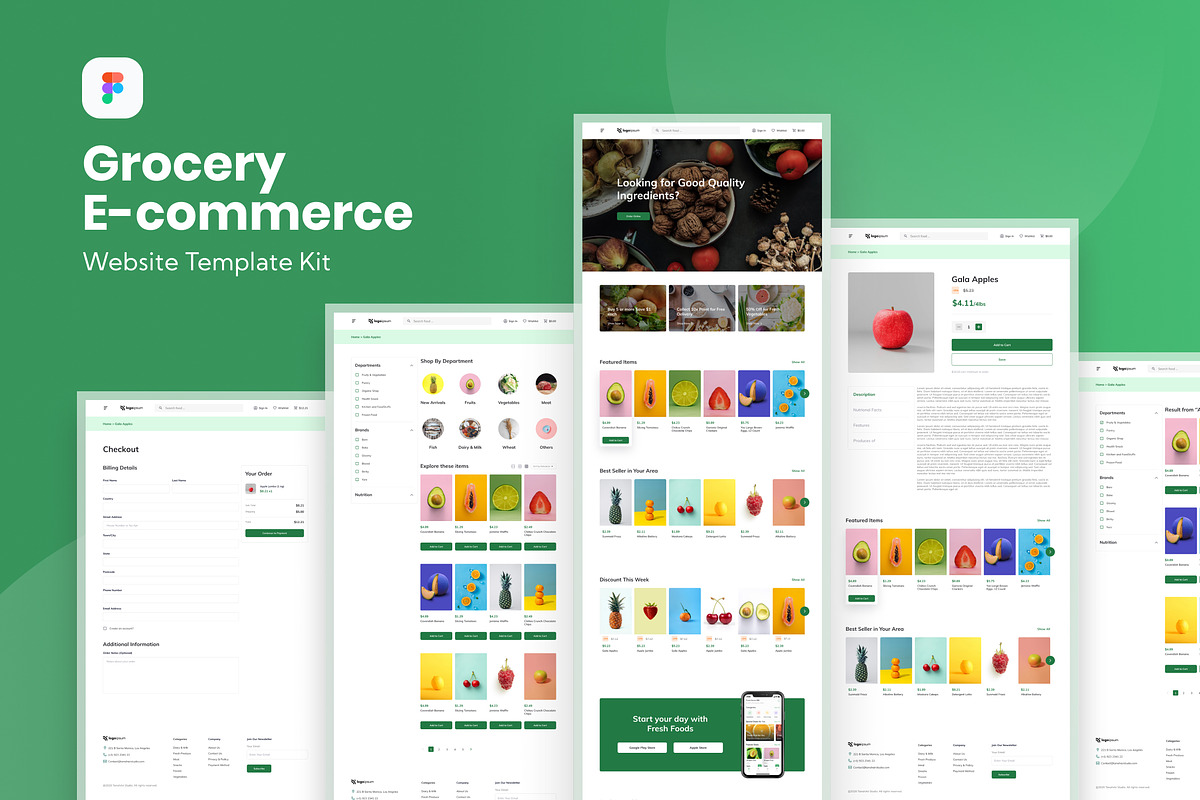 Grocery E-Commerce Website Template, an UI Kit Template by Kreativ Space (Photo 1 of 5)