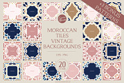 Moroccan Tiles Vintage Backgrounds, a Background Graphic by Euonia Meraki (Thumbnail 1 of 8)