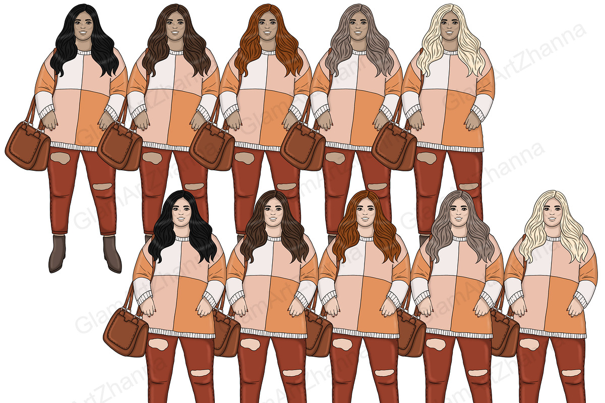 Autumn Girls Clipart, a Person Illustration by GlamArtZhanna (Photo 4 of 5)