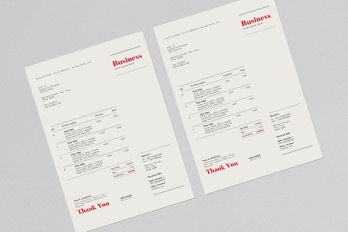 Invoice Template, a Stationery Template by Guuver (Photo 3 of 5)