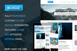 Blogiz-Modern and Elegant Blog Theme, a WordPress Template by Unik Pixel