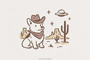 Retro Corgi Cowboy in Desert, Cute, an Illustration by SharpMarketplace (Thumbnail 1 of 9)