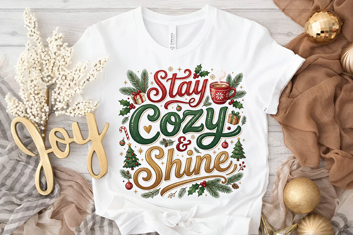 Stay Cozy & Shine Christmas PNG, a Seasonal Illustration by DreamPrint404 (Photo 3 of 6)