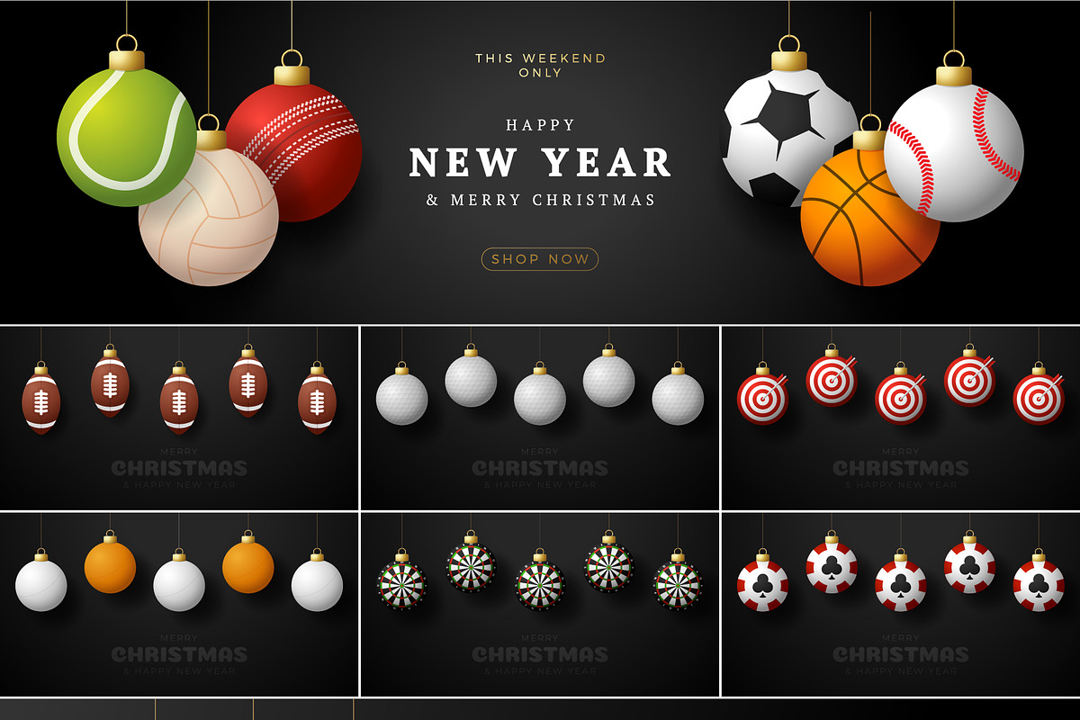 Sport Christmas Vector Set, a Decorative Illustration by Lunarts Studio (Photo 6 of 7)