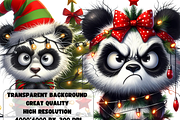 Grumpy Christmas panda clipart, an Animal Illustration by AnetArtStore (Thumbnail 4 of 7)