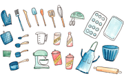 Vector Watercolor Baking Supplies, an Illustration by Hello Brio (Thumbnail 2 of 4)