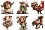 Whimsical Farm Animal Clipart Bundle, an Illustration by Daily.Designs (Thumbnail 4 of 5)