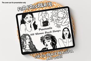 100 Woman Procreate Stamps