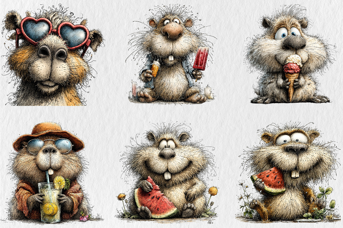 Whimsical Summer Capybara Clipart, a Seasonal Illustration by Rose Art (Photo 4 of 6)
