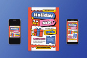 Red Holiday Sale Flyer Set, a Flyer Template by Aiyari Graphic (Thumbnail 1 of 3)