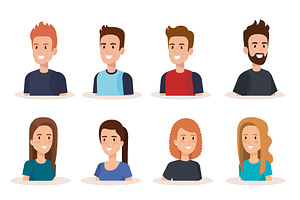 Young People Avatars Characters