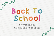 Back To School | Children's Font, a Handwritten Font by Ashley Scott Designs (Thumbnail 1 of 4)