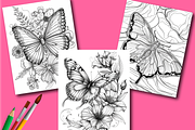 Butterfly Coloring Book for Adults, an Animal Illustration by Design Zone (Thumbnail 3 of 7)