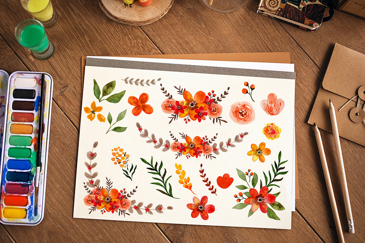 Falling in Love - watercolor clipart, an Illustration by DigitalCloud (Photo 3 of 3)
