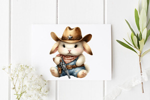 Cute Cowboy Bunny Clipart