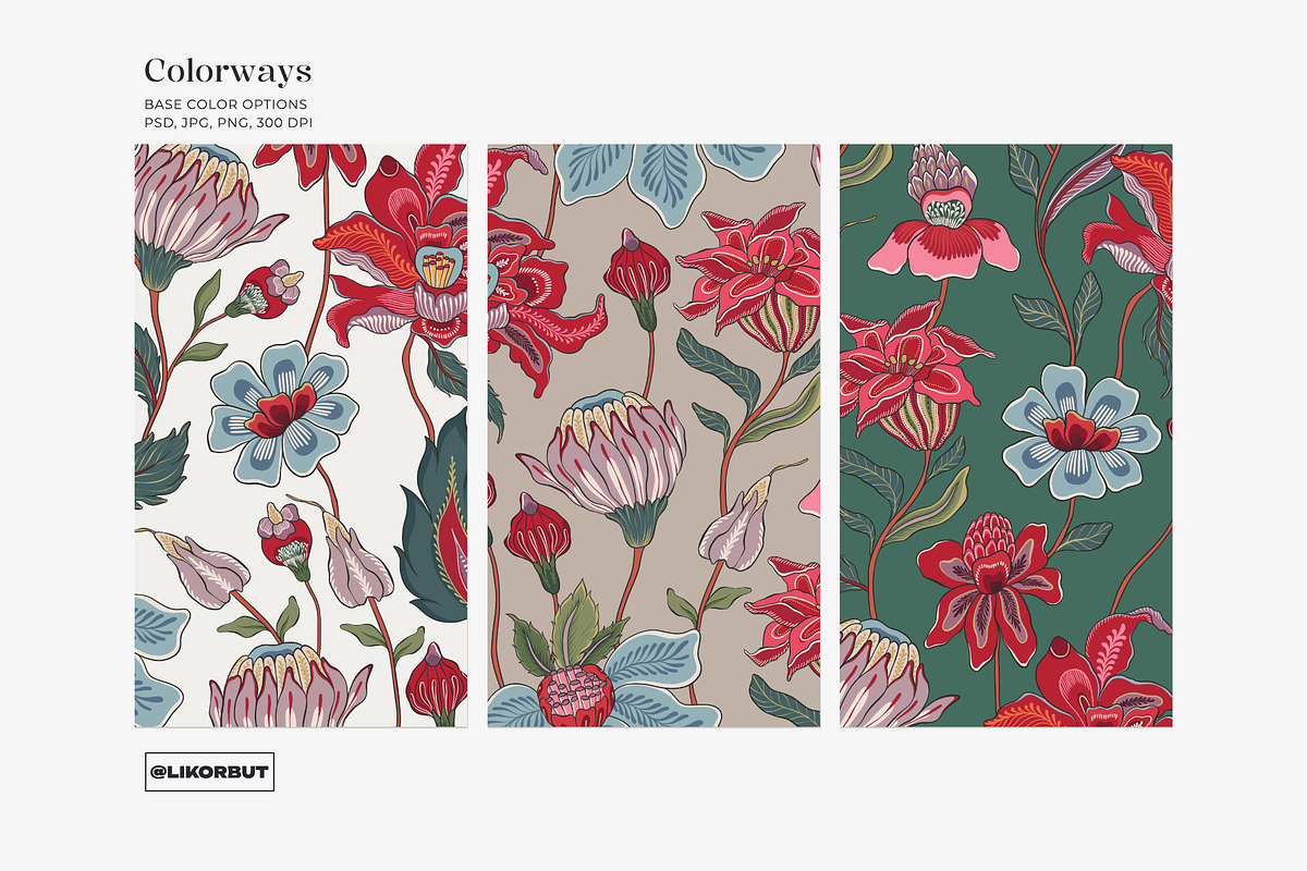 Bohemian Chintz Floral Pattern, a Pattern Graphic by likorbut (Photo 6 of 14)