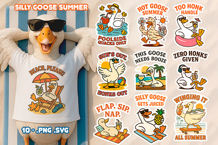 Funny Summer Drinks SVG PNG Bundle