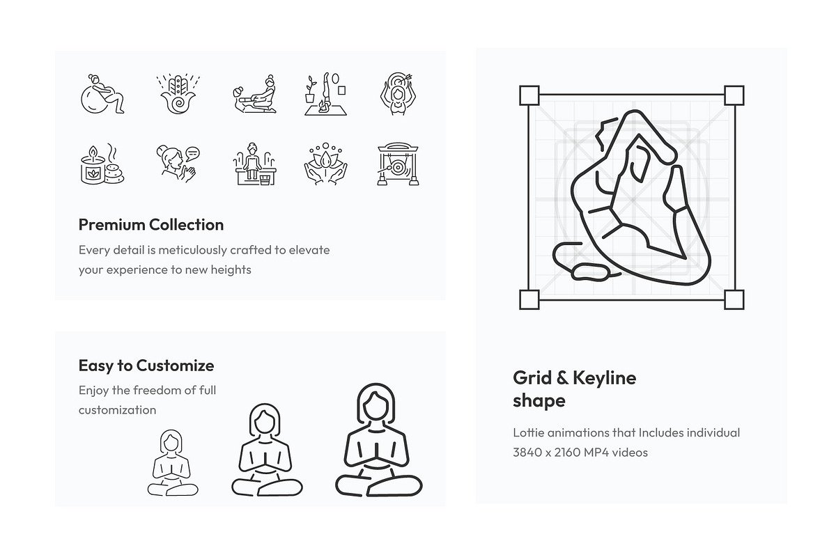 Yoga and Meditation Animations, an Outline Icon by Prosymbols (Photo 3 of 4)