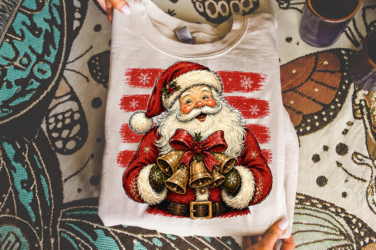 Vintage Stripes Santa Christmas PNG, a Seasonal Illustration by Libby Wishes (Photo 4 of 4)