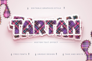 Tartan Textile Editable Text Effect