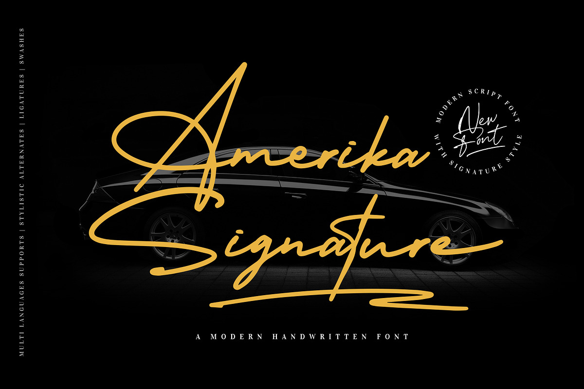 Amerika Signature, a Script Font by Scratch Design (Photo 1 of 8)