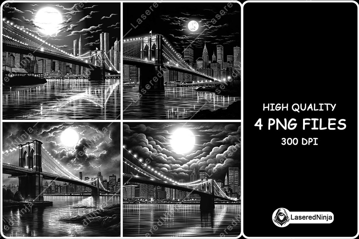 Brooklyn Bridge River NYC Landscape, a Background Graphic by LaseredNinja (Photo 1 of 7)