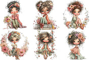 Quirky Girl With Flowers Clipart Bun, an Illustration by DreamPrint404 (Thumbnail 5 of 7)