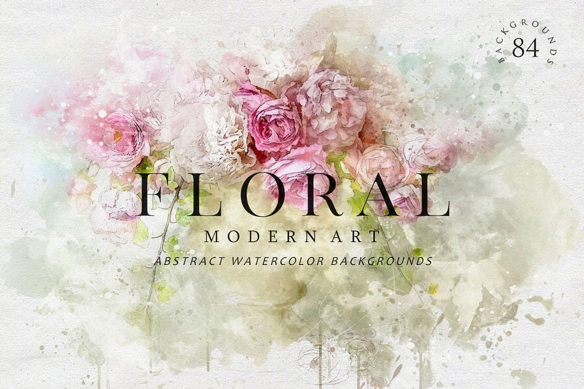 BUNDLE Watercolor Floral Backgrounds, a Texture Graphic by sibel dayı (Photo 2 of 7)