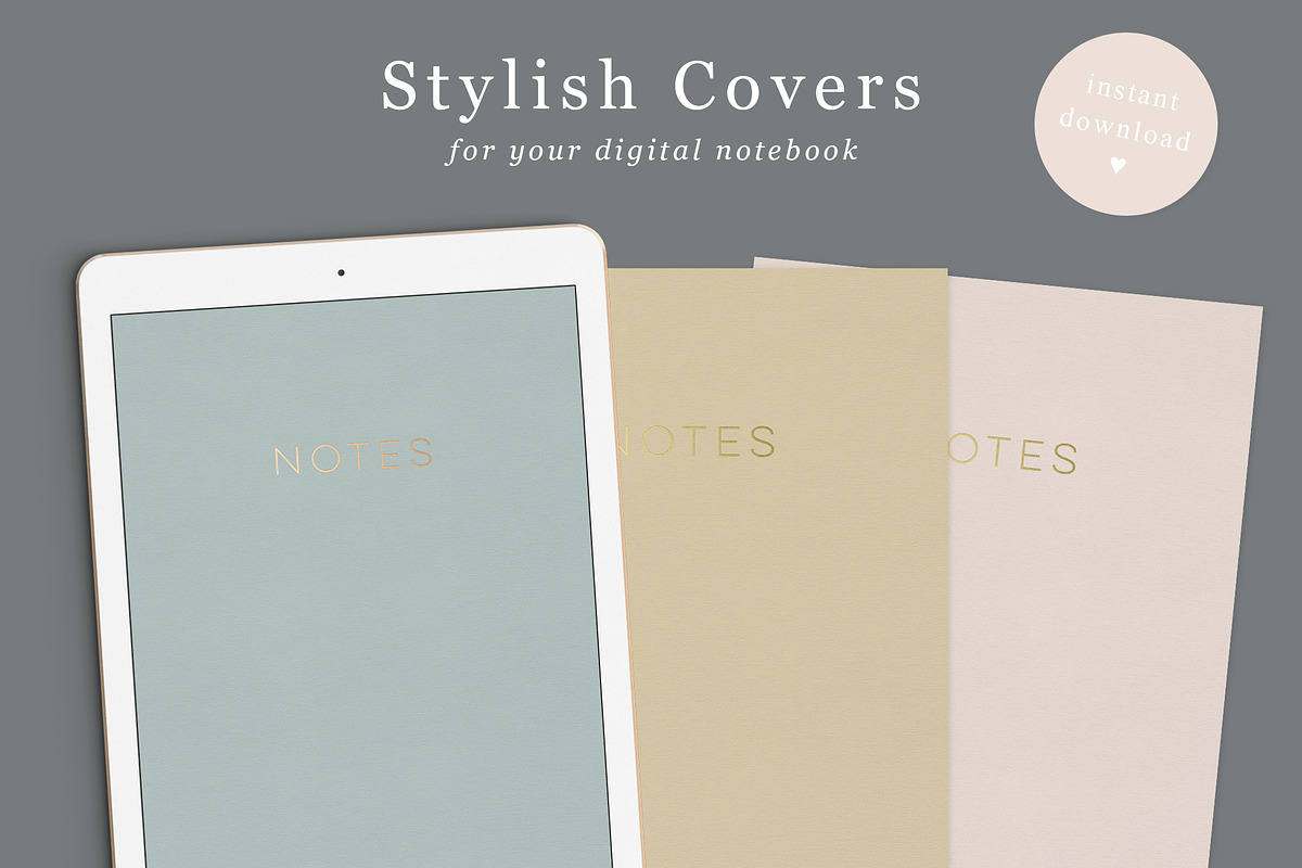 Digital Notebook Goodnotes Covers, a Stationery Template by By Lef Planning (Photo 1 of 5)