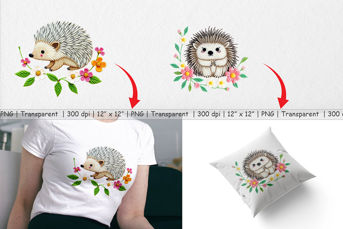 Hedgehog Embroidery Clipart, a Graphic by Artnoy (Photo 3 of 5)