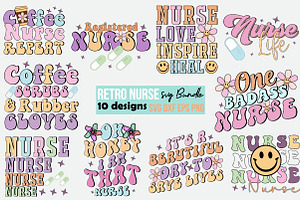 Retro Nurse SVG Bundle