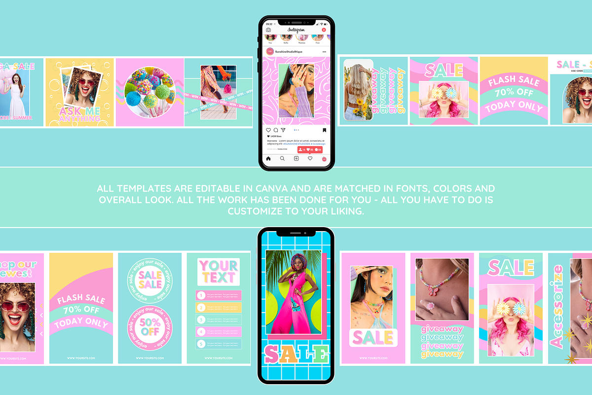 Rainbow Instagram Templates, a Social Media Template by SunshineStudioBoutique (Photo 6 of 7)