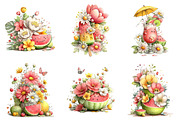 Whimsical Summer Watermelon Clipart, an Illustration by Libby Wishes (Thumbnail 4 of 4)