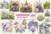 Spring Garden Sublimation Clipart, a Work Illustration by OK Design (Thumbnail 1 of 3)