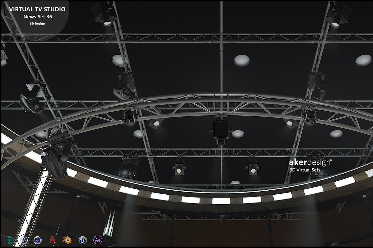 Virtual TV Studio News Set 36, an Architecture 3D Model by akerStudio (Photo 18 of 25)