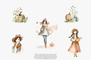 watercolor autumn clipart set, a Decorative Illustration by Patishop Art (Thumbnail 2 of 8)