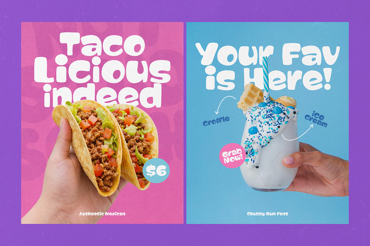 Chubby Gum - A Playful Chunky Font, a Sans Serif Font by agnyhasyastudio (Photo 2 of 15)