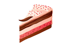 Cake slice. Colorful sweet cake, an Illustration by the8monkey