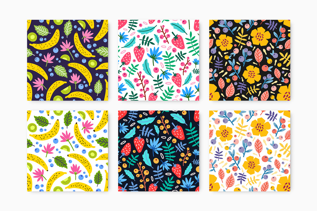 Summer cards, seamless patterns, a Decorative Illustration by Good Studio (Photo 5 of 19)