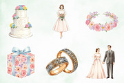 Retro Wedding Day Clipart, an Illustration by Creative Art (Thumbnail 4 of 9)